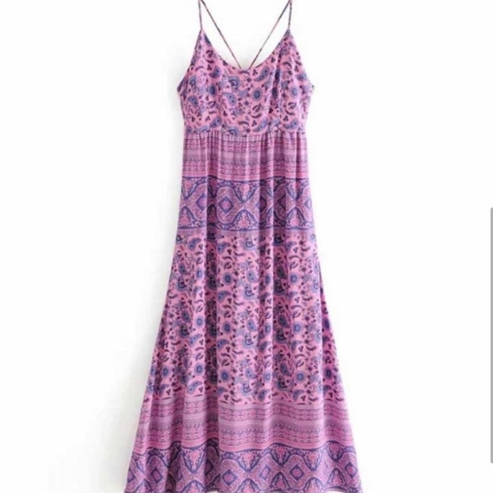 Spell and the Gyspy Collective Pailsey Floral Boho Maxi Dress (Mulberry) - Picture 9 of 16